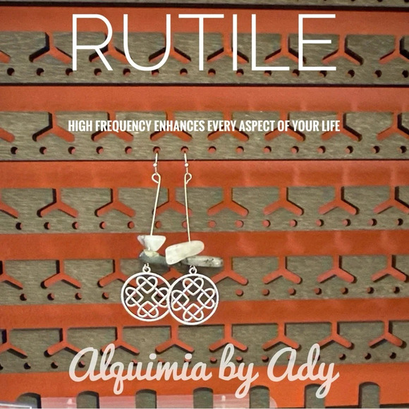 Rutile/white rutilated quartz donut 925 silver necklace - Picture 3 of 3